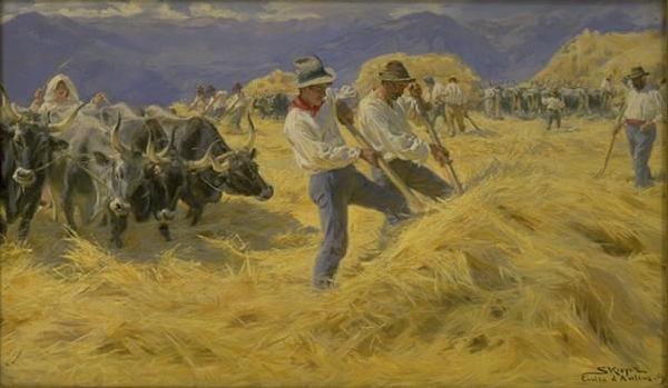 unknow artist The Treshing in the Abruzzi oil painting picture